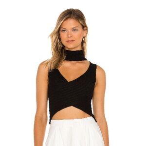 Superdown - Alora Wrap Top in Black - size Medium